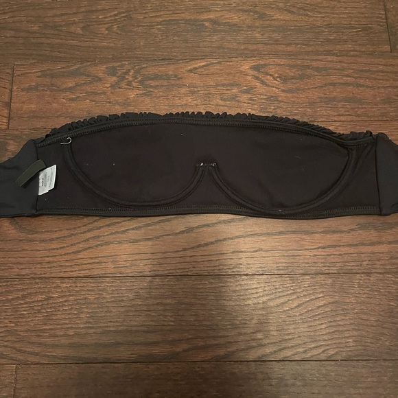 BCBG MAXAZRIA Swim Black Ruffle Tube Bikini Bathing suit Top - Picture 6 of 8